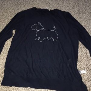 Loft Embroidered Dog Crew Sweater
